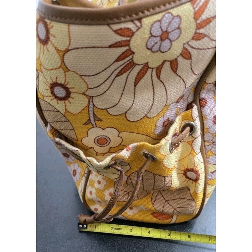 Spartina 449 Summer House Simple Zip Canvas Beach Tote Floral Yellow W/ Coin Bag - Picture 11 of 11